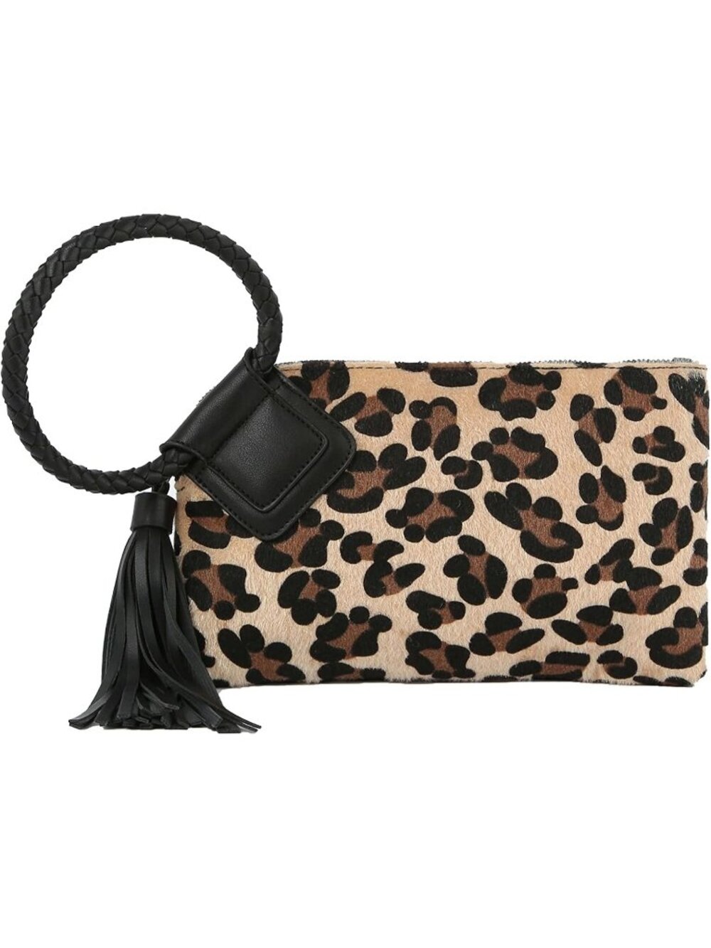 Women's Fur Leopard Leather Formal Purse Wristlet Wallet Casual Evening Handbag